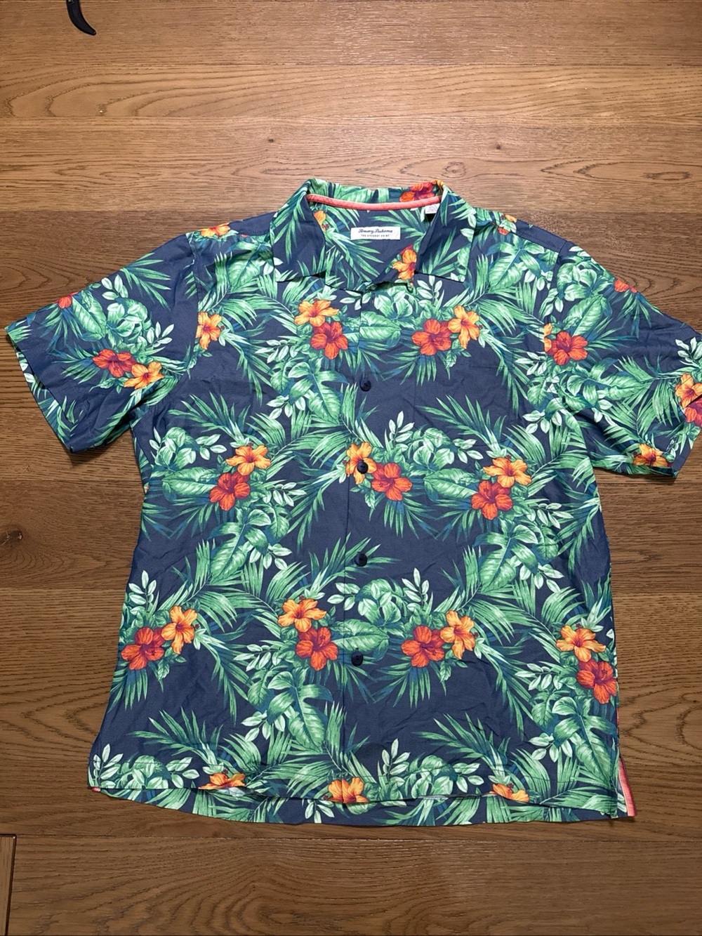 Tommy Bahama [Large] Coconut Point Tencel Hawaiian Shirt Green Floral Tropical